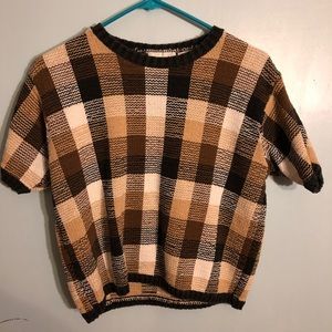 vintage cropped short sleeve sweater